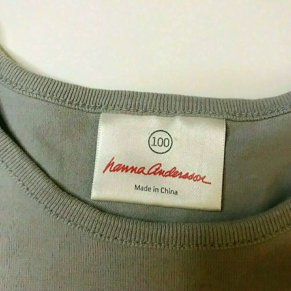 Hanna Andersson 100% Cotton Blue/Gray Dress/Leggings Set 100